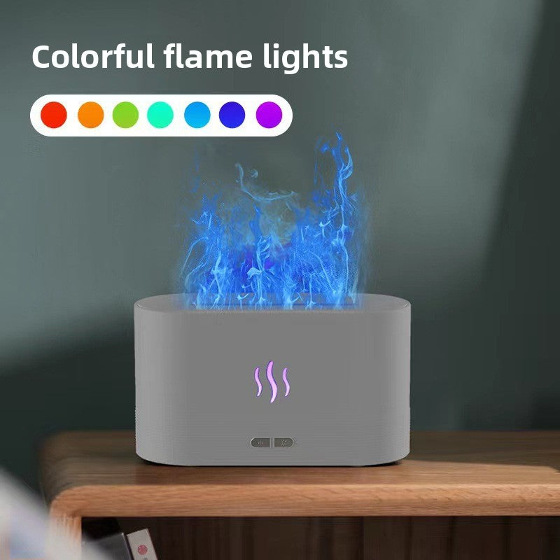 3D Flame Aromatherapy Humidifier | LED Mood Light + Essential Oil Diffuser