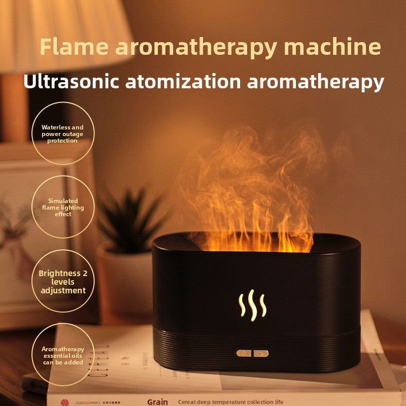 3D Flame Aromatherapy Humidifier | LED Mood Light + Essential Oil Diffuser