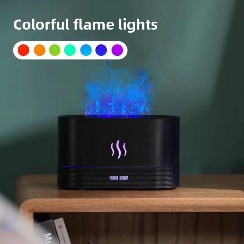 3D Flame Aromatherapy Humidifier | LED Mood Light + Essential Oil Diffuser