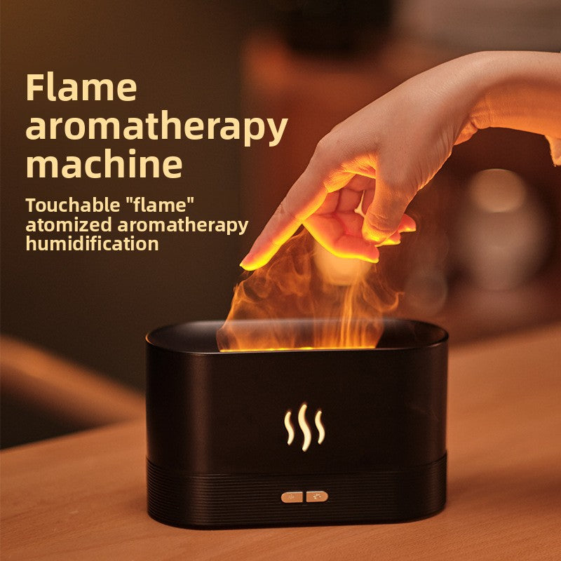 3D Flame Aromatherapy Humidifier | LED Mood Light + Essential Oil Diffuser