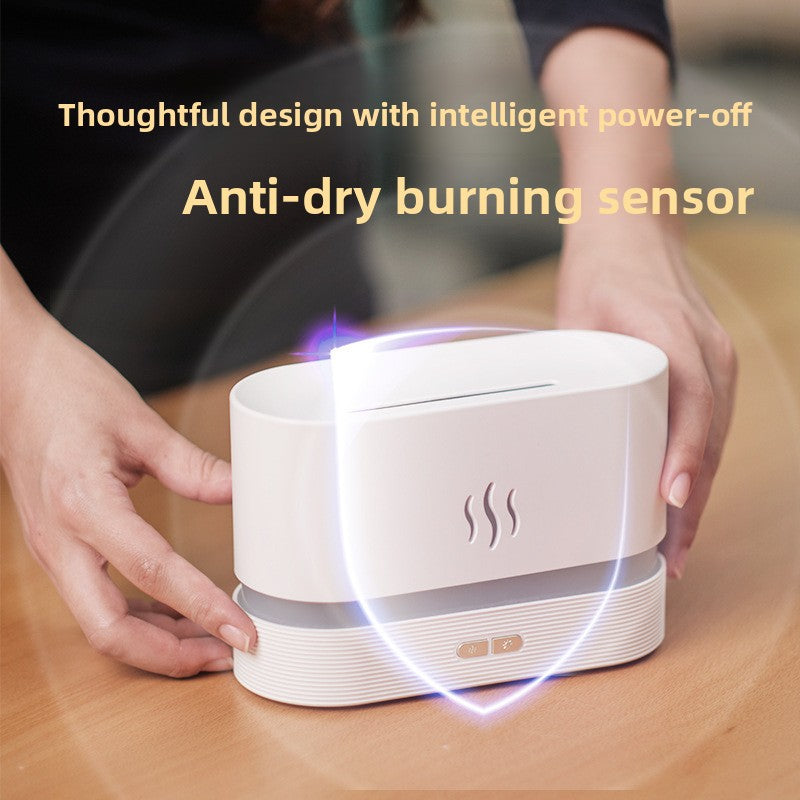 3D Flame Aromatherapy Humidifier | LED Mood Light + Essential Oil Diffuser