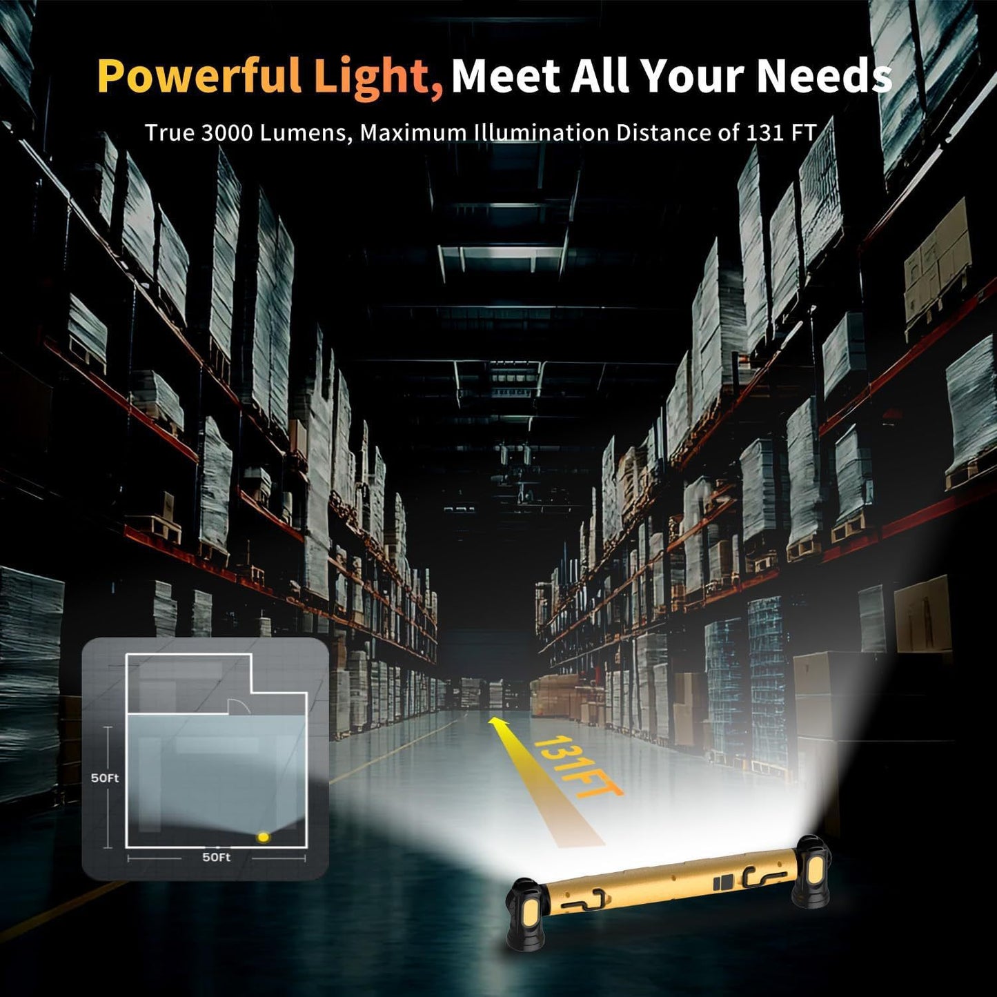 Magnetic LED Camping Work Light | Rechargeable, Portable, Waterproof