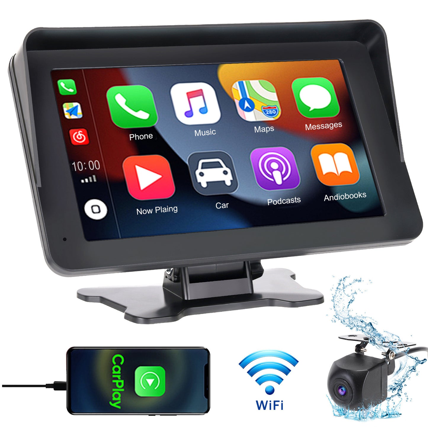 7inch Wireless Carplay Display GPS Navigation FM Transmitter